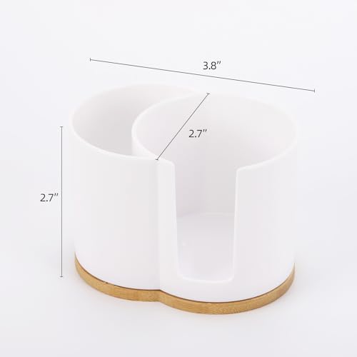 Tbestmax Qtip Dispenser 2-Grid Cotton Ball, Round Pads Holder - Image 2