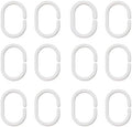 12 pcs Shower Curtain Rings Plastic Shower Curtain Hooks C-Shaped Rings Hook by HIPASLO