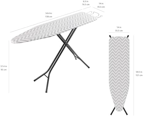 Amazon Basics Height Adjustable Full-Size Foldable Ironing Board, 4-Leg Fold-Up - Image 5