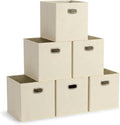 Household Essentials 82-1 Foldable Fabric Storage Bins |Set of 6 Cubby Cubes by HouseholdEssentials