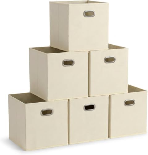 Household Essentials 82-1 Foldable Fabric Storage Bins |Set of 6 Cubby Cubes by HouseholdEssentials