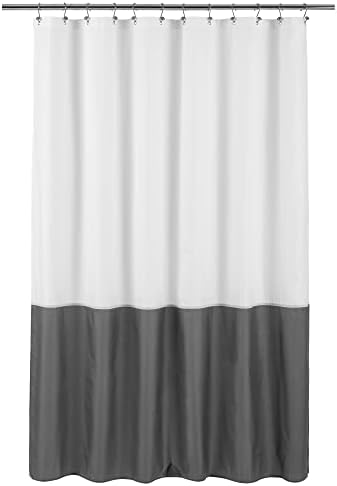 ALYVIA SPRING Waterproof Fabric Shower Curtain Liner White/Dark Gray by ALYVIASPRING