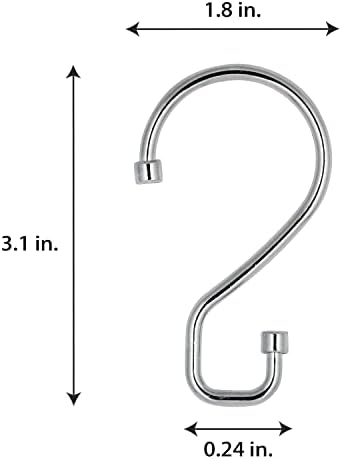 Bath Bliss 12 Pack S-Hook Shower Curtain Rings | Bathroom | Metal S Shaped - Image 6