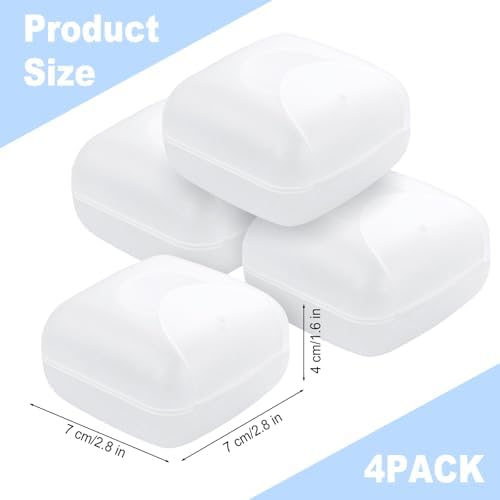 Plastic Cotton Round Holder 4 PCS Plastic Square Holder Multiple Colors - Image 2