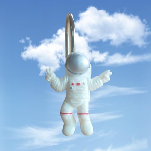 Two Fish Home Fashions Set of 12 Decorative Astronaut Resin Shower Curtain Hooks - Image 5