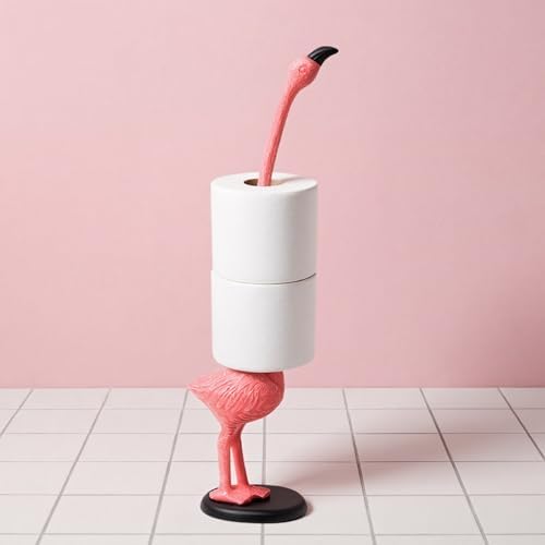 Maxdot Pink Flamingo Paper Towel Holder 18.7'' Cast Iron Paper Towel Holder by Maxdot
