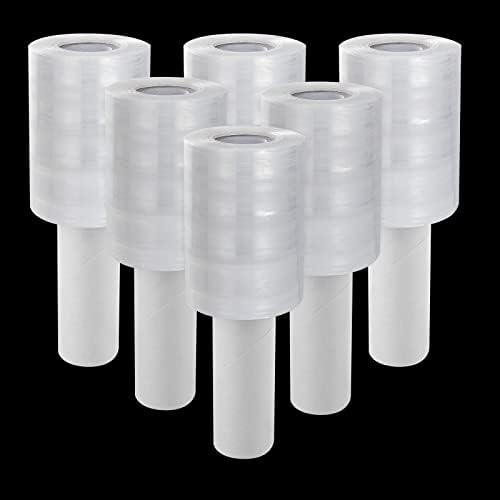 6 Pack 80 Gauge Stretch Wrap Film, 4 in x 1000 ft by HNBun
