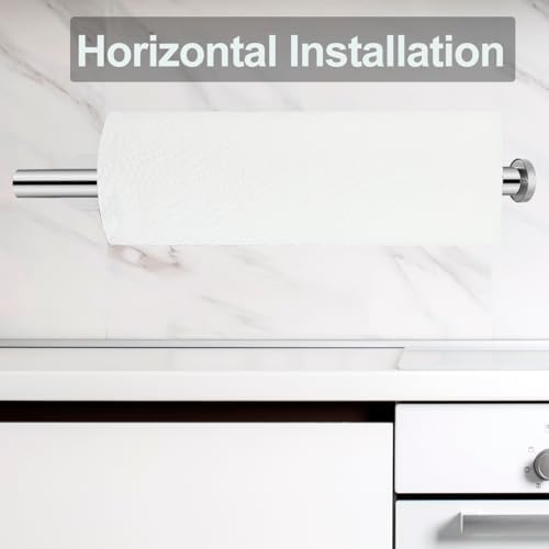 Paper Towel Holder with 2 Hooks-Under Cabinet Paper Towel Holder - Image 4