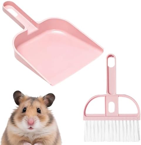 CREATCABIN Small Broom and Dustpan Set Pink Mini Dust Pan and Brush by CREATCABIN