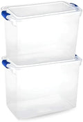 HOMZ Clear Plastic Storage Bins w/Latching Lid, 112 Qt, 2 Pack by Homz