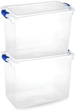 HOMZ Clear Plastic Storage Bins w/Latching Lid, 112 Qt, 2 Pack by Homz