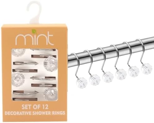 J&V TEXTILES Shower Curtain Hooks Rings, Rust Resistant Metal Double Glide - Image 4