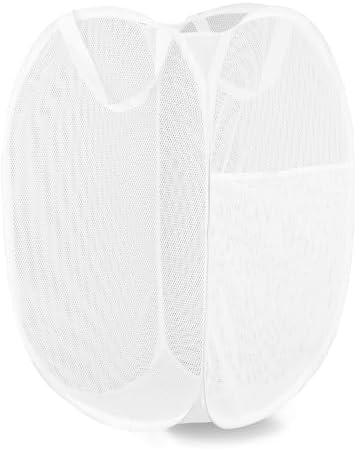 Pop Up Laundry Hamper, Mesh Laundry Basket Collapsible, Foldable Hamper by LXLOVESMEggRings