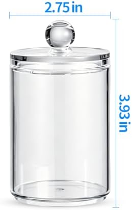 3 Pack Acrylic Qtip Holder Dispenser, Vanity Accessories - Image 2