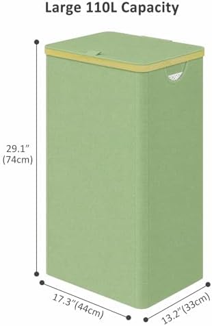 IEGrow Laundry Hamper with Lid, 110L Laundry Basket with Mesh Bags - Image 2
