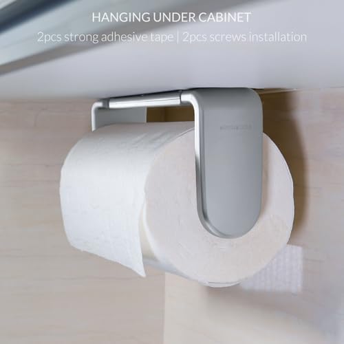 ONE Hand Tear Paper Towel Holder Under Cabinet/Wall - Image 2