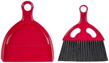 Restaurantware Red and Black Mini Dustpan and Brush Set, 10 Ct - Image 2