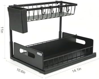 2-Tier Under Sink Organizer, Pull-Out Sliding Drawer, Heavy Duty Metal Storage - Image 6