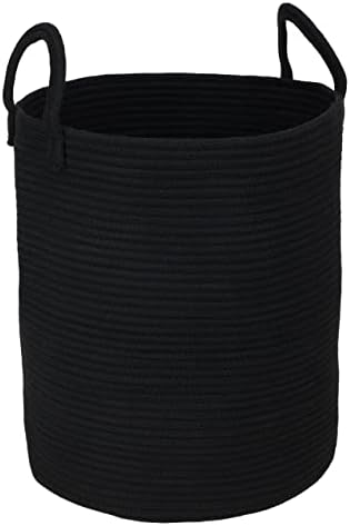 XUANGUO Black Cotton Rope Laundry Basket Hamper by XUANGUO