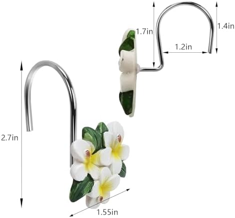 Plumeria Shower Curtain Hooks Rings - Image 2