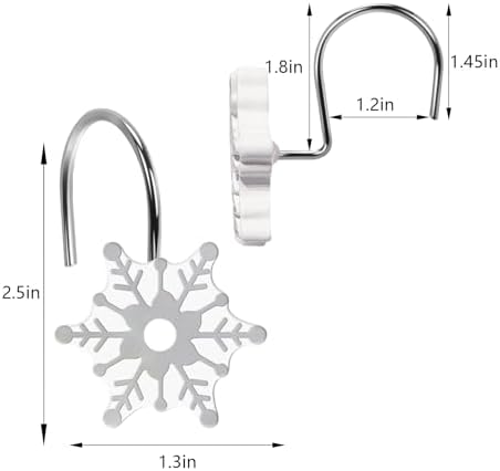 12pcs Christmas Snowflake Shower Curtain Hooks - Image 2