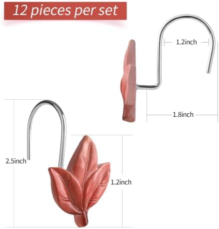 Terracotta Plant Leaf Shower Curtain Hooks, Eucalyptus Bathroom Decor - Image 6
