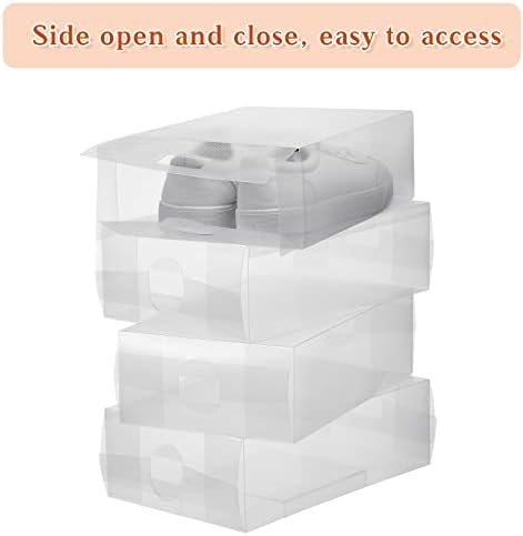 Sawysine 24 Pcs Shoe Box Clear Plastic Stackable Shoe Storage Organizer - Image 4
