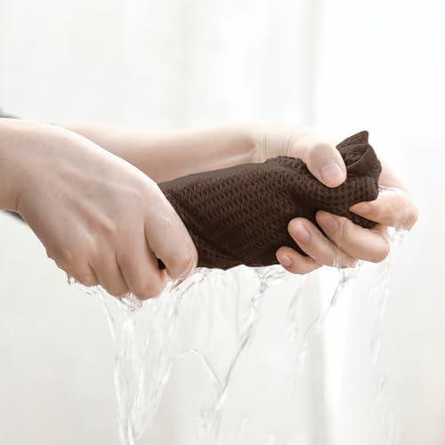Artoid Mode 100% Cotton Beige Dark Coffee Brown Waffle Weave Kitchen Dish Cloths - Image 3