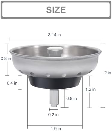 KONE 2PCS Kitchen Sink Basket Strainer Replacement - Image 2