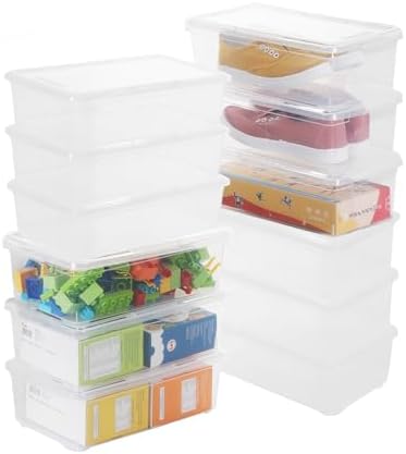 6Qt Shoe Storage Box 12 Pack Plastic Storage Organization by Naivees