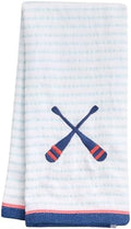 Ritz 2-Piece Cotton Velour Bathroom Hand Towel Set, Embroidered Criss Cross Oars by RITZ
