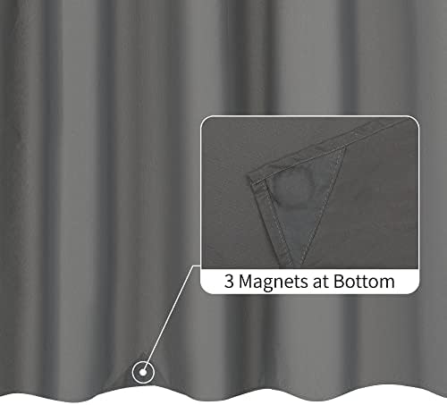 ALYVIA SPRING Waterproof Fabric Shower Curtain or Liner Dark Gray - Image 2