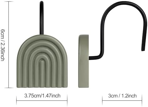 Sunlit Arch Shower Curtain Hooks, Decorative Bathroom Curtain Rings - Image 4