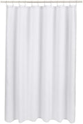 Amazon Basics Linen Style Bathroom Shower Curtain, 100% Polyester, Bright White by AmazonBasics