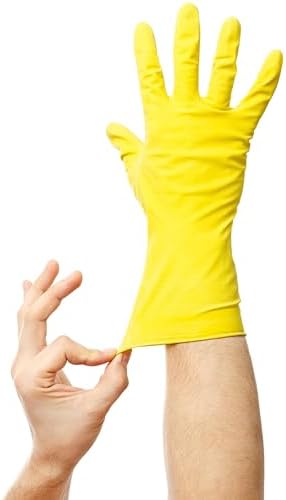 SteadMax 1 Pair Cleaning Gloves, Reusable Natural Rubber Dish Gloves, Latex - Image 2