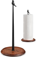 Wooden Paper Towel Holder countertop, Stylish Bird Shaped, Solid Wood Base&Iron by TOCEMEI