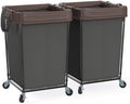 Rolling Laundry Basket with Wheels, Rolling Laundry Hamper with Wheels 2PK by Mefirt