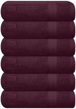 GLAMBURG Ultra Soft 6-Piece Hand Towel Set 16x28-100% Ringspun Cotton by GLAMBURG