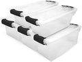 HOMZ Clear Plastic Storage Bins w/Latching Lid, 7.5 Qt, 5 Pack by Homz