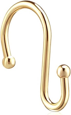 Gold Shower Curtain Rings Hooks, Premium Metal Rust Resistant S Shaped ​Hooks - Image 3