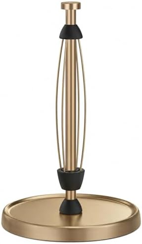 Paper Towel Holder Countertop, Stainless Steel, Weighted Base, Warm Gold by SWAITEE