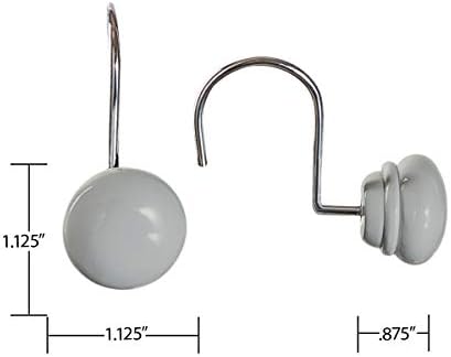 Creative Scents Gray Shower Curtain Hooks Decorative | Set of 12 - Image 3