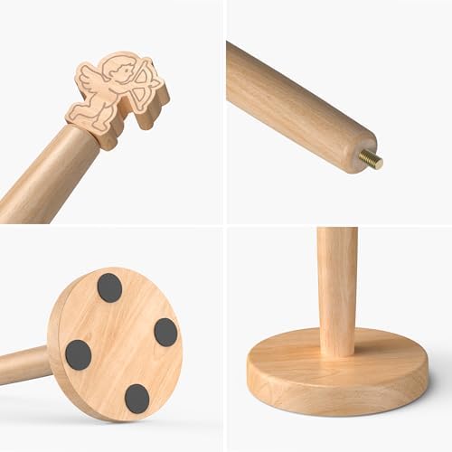 KitchLife Cute Wooden Paper Towel Holder Countertop - Image 6