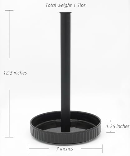 Paper Towel Holder Countertop, Ceramic Base, Fits Double to Family Rolls - Image 3