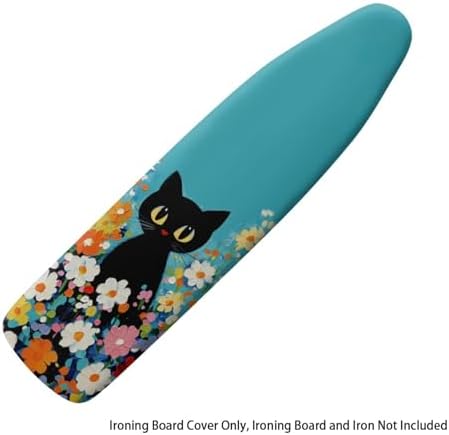 Colorful Flower Black Cat Plaid Ironing Board Cover Iron Pad Covers Resist - Image 6