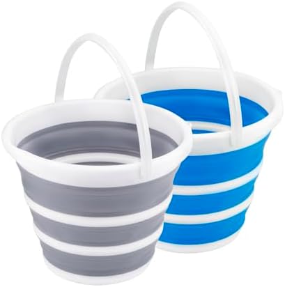 2 Pack Collapsible Buckets 10L 2.6 Gallon Cleaning Bucket Mop Bucket Folding by Craftend