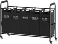 Tajsoon 5 Bag Laundry Sorter, 5 Section Laundry Hamper by Tajsoon