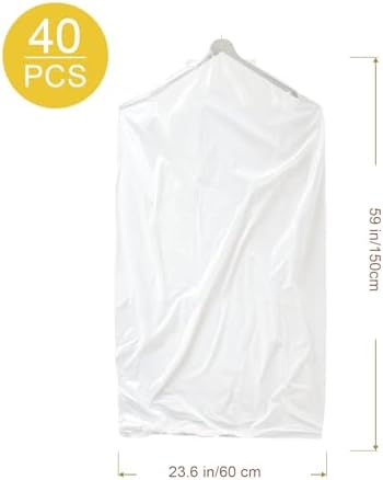 40 Pack Clear Garment Bags for Clothes - Image 2