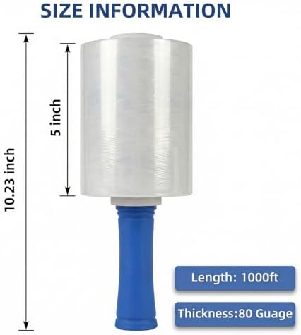 6 Pack Stretch Film Wrap for Moving, 5 Inch x 1000ft 80 Gauge Clear - Image 2