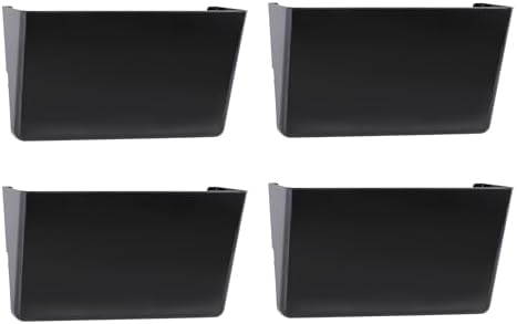 EASEPRES 4 Pack Black Single Pocket Hanging File Organizer, Plastic Wall Mount by EASEPRES